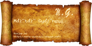 Máté Gyöngyi névjegykártya
